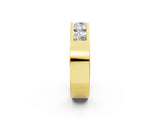 Yellow gold Round Diamond Linear Channel Mens Band_14