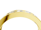Yellow gold Round Diamond Linear Channel Mens Band_16