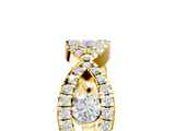 Yellow gold Round Diamond Marquise Halo Twist Band with Pavé Setting_28