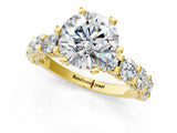 Yellow gold Round Diamond Mens Ring with Graduated Side Stones_1