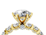 Yellow gold Round Diamond Mens Ring with Graduated Side Stones_4