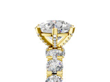 Yellow gold Round Diamond Mens Ring with Graduated Side Stones_5