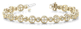 Yellow gold Round Diamond Milgrain Bezel Tennis Bracelet
