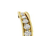 Yellow gold Round Diamond Milgrain Contour Wedding Band with Pavé Setting_9