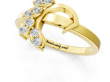 Yellow gold Round Diamond Milgrain Eternity Band with Channel Setting_17