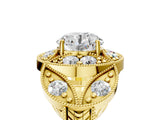Yellow gold Round Diamond Milgrain Marquise Filigree Engagement Ring with Prong Setting_11