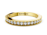 Yellow gold Round Diamond Milgrain Pavé Eternity Band_4