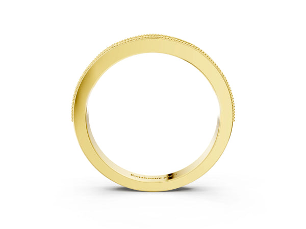 Yellow gold Round Diamond Milgrain Pavé Eternity Band