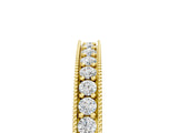 Yellow gold Round Diamond Milgrain Pavé Eternity Band_9