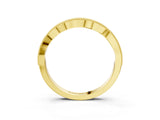 Yellow gold Round Diamond Milgrain Pave Contour Band_5