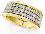 Yellow gold Round Diamond Multi-Row Pavé Mens Band_1