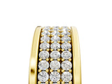 Yellow gold Round Diamond Multi-Row Pavé Mens Band_5