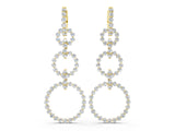 Yellow gold Round Diamond Multiway Open Circle Statement Earrings