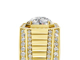 Yellow gold Round Diamond Octagonal Halo Mens Ring with Pavé Accents_5