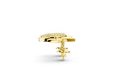 Yellow gold Round Diamond Olive Branch Stud Earrings_10