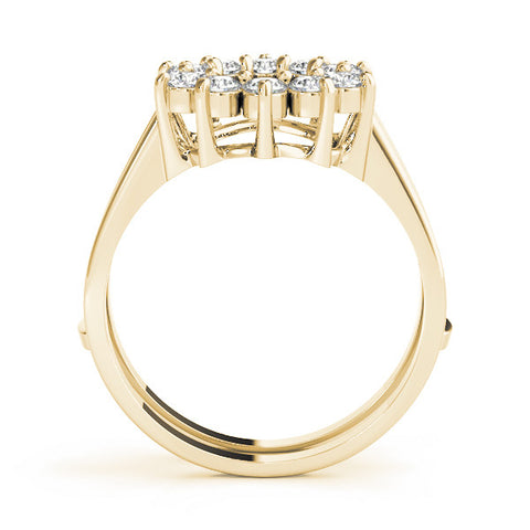 Yellow gold Round Diamond Open Circle Split Shank Prong Setting Ring 1