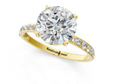 Yellow gold Round Diamond Pavé Band with Six-Prong Setting_36