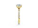 Yellow gold Round Diamond Pavé Band with Six-Prong Setting_37