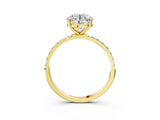 Yellow gold Round Diamond Pavé Band with Six-Prong Setting_38