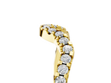 Yellow gold Round Diamond Pavé Chevron Wedding Band with Prong Setting_9
