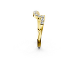 Yellow gold Round Diamond Pavé Chevron Wedding Band_6