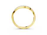 Yellow gold Round Diamond Pavé Chevron Wedding Band_7
