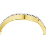 Yellow gold Round Diamond Pavé Chevron Wedding Band_8