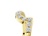 Yellow gold Round Diamond Pavé Chevron Wedding Band_9