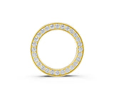 Yellow gold Round Diamond Pavé Circle Pendant_6