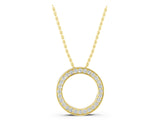 Yellow gold Round Diamond Pavé Circle Pendant_7