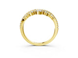 Yellow gold Round Diamond Pavé Contour Band with Prong Setting_12