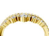 Yellow gold Round Diamond Pavé Contour Band with Prong Setting_13