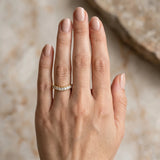 Yellow gold Round Diamond Pavé Curved Band with Shared Prong Setting_21