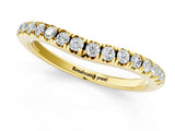 Yellow gold Round Diamond Pavé Curved Band with Shared Prong Setting_5