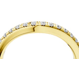 Yellow gold Round Diamond Pavé Curved Band with Shared Prong Setting_8