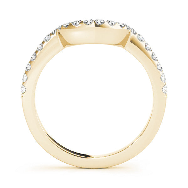 Yellow gold Round Diamond Pavé Curved Eternity Band 1