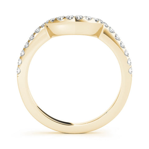 Yellow gold Round Diamond Pavé Curved Eternity Band 1