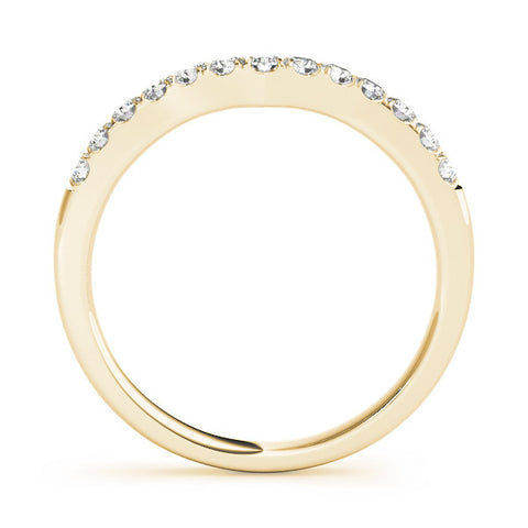 Yellow gold Round Diamond Pavé Curved Eternity Band with Shared Prong Setting 1