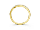 Yellow gold Round Diamond Pavé Curved Eternity Band with Shared Prong Setting_7