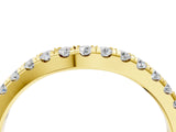 Yellow gold Round Diamond Pavé Curved Eternity Band with Shared Prong Setting_8
