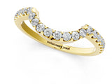 Yellow gold Round Diamond Pavé Curved Eternity Band_5