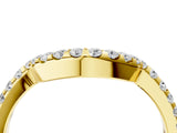 Yellow gold Round Diamond Pavé Curved Eternity Band_8