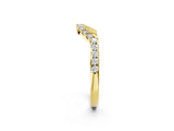 Yellow gold Round Diamond Pavé Curved Wedding Band with Shared Prong Setting_2