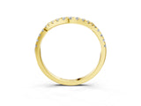 Yellow gold Round Diamond Pavé Curved Wedding Band with Shared Prong Setting_3
