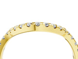 Yellow gold Round Diamond Pavé Curved Wedding Band with Shared Prong Setting_4