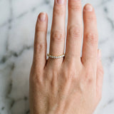 Yellow gold Round Diamond Pavé Curved Wedding Band_163
