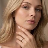 Yellow gold Round Diamond Pavé Curved Wedding Band_164