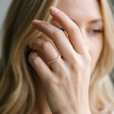 Yellow gold Round Diamond Pavé Curved Wedding Band_165