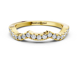 Yellow gold Round Diamond Pavé Curved Wedding Band_4