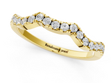 Yellow gold Round Diamond Pavé Curved Wedding Band_5